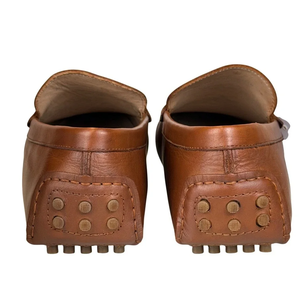 Carlos Santana Ritchie Penny Loafer Men 13 D Brown Leather Driving Moccasins NEW